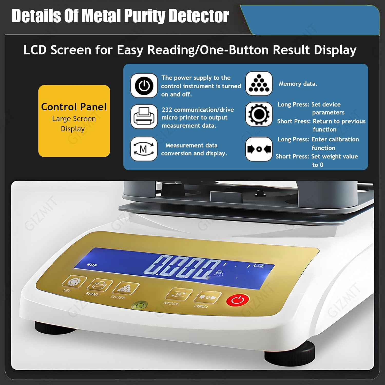 Precious Metal Density Tester, Gold Purity Testing Machine, Gold Purity Analyser, Gold Silver Testing Machine, Precious Metal Testing Kit, for Jewelry Industry, Industrial Lab 300g