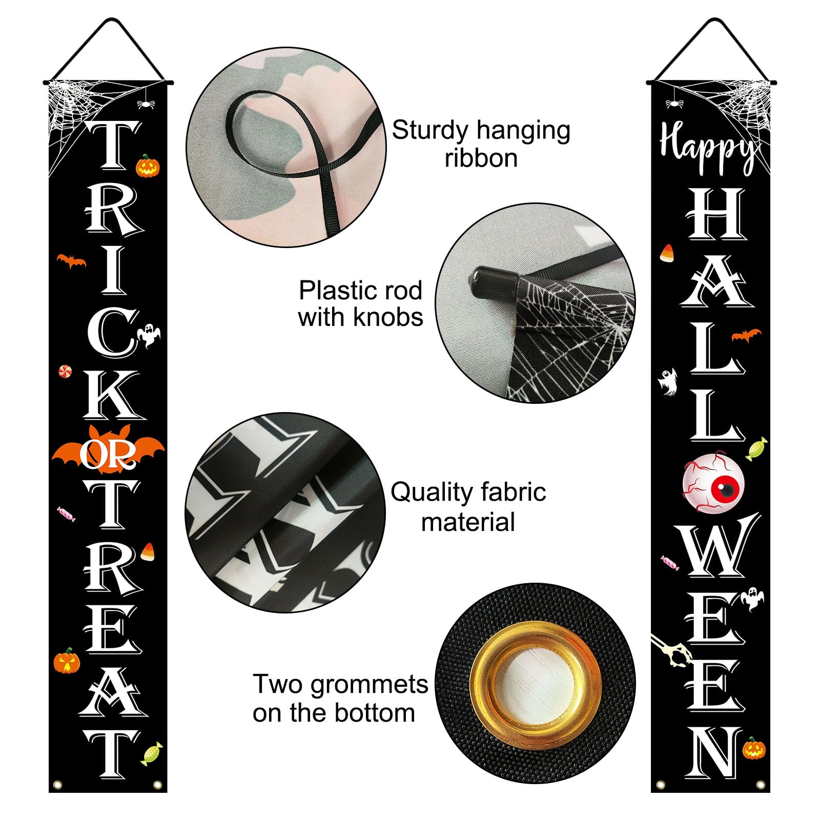 Dekoracje halloweenowe na zewnątrz sztuczka lub smakołyk Happy HALLOWEEN baner ganek znak dekoracja Halloween dekoracje drzwi do wewnątrz na zewnątrz ściana artykuły imprezowe