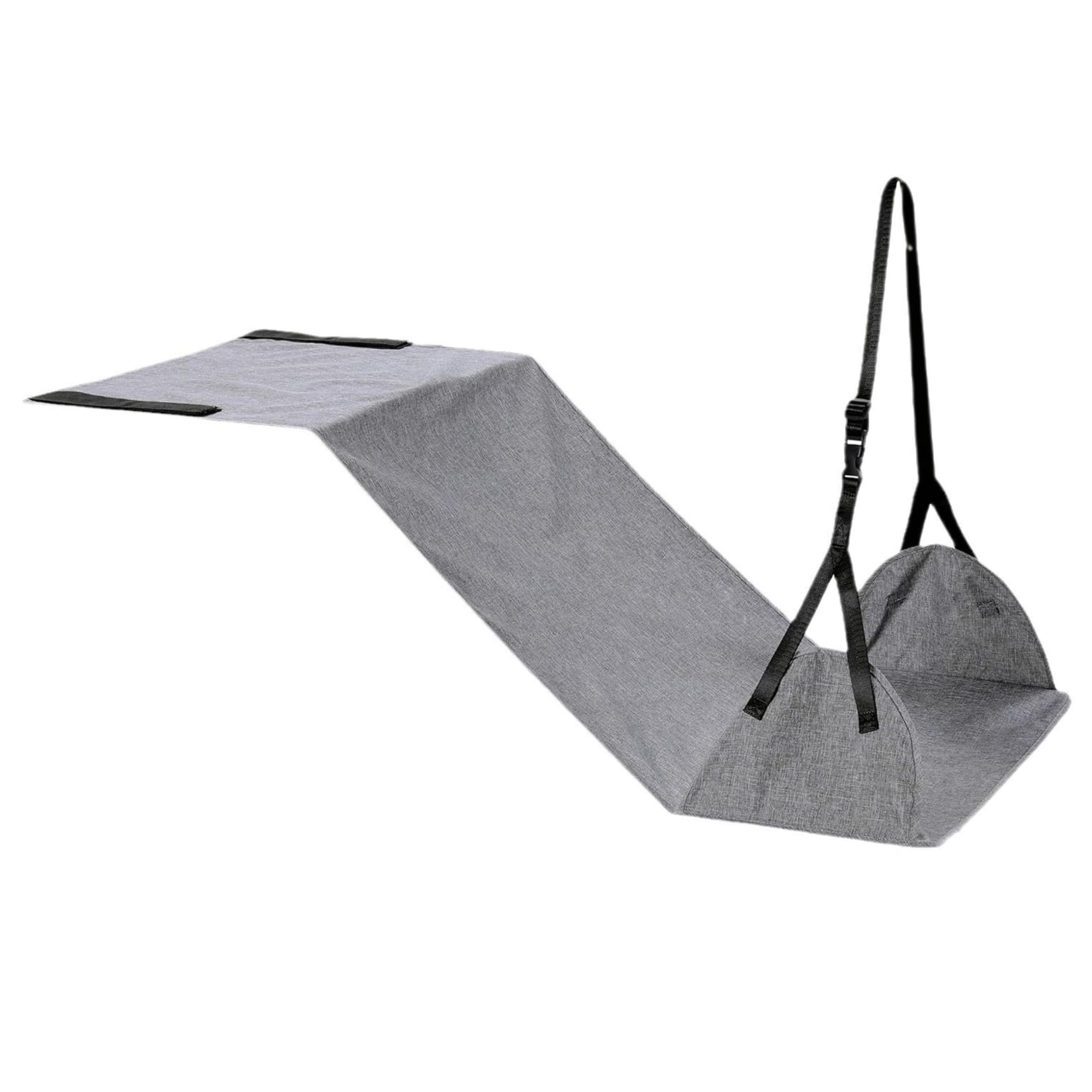 AwnsIMfreien Plane Foot Hammock, Adjustable Extended Leg Hammock for Airplane Travel Portable Foot Rest for Air Travel, 10x18.5in, Gray