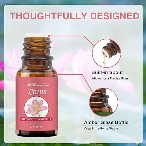 Miniatura 3 de Sedbuwza Aceite esencial de loto, 100 % puro loto para aromaterapia, aceite de regalo para difusor, humidificador, jabón, vela, perfume
