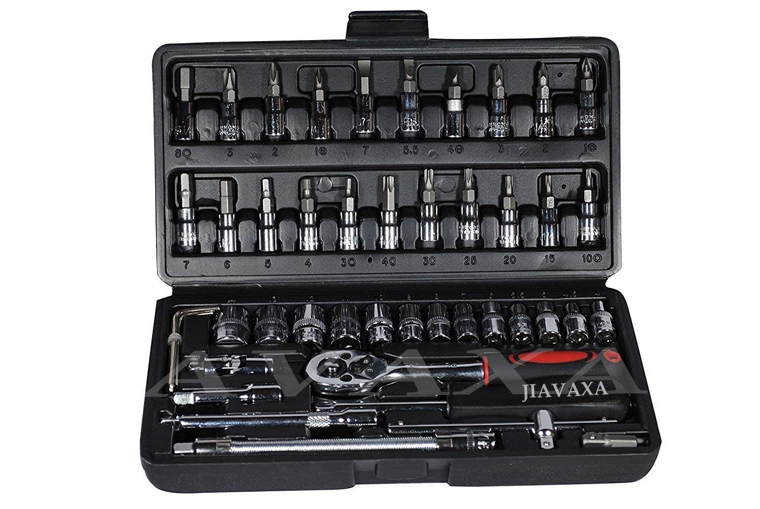 JIAVAXA 46 In 1 Pcs Tool Kit & Hand Tool Kit Wrench Set Multi Purpose Combination Tool Case Precision Socket Set,Screwdriver and Socket Set,Bike Tool Kit Set All Bike, Car Tool Kit Set (B0BN8MBQRD) Amazon Price History, Amazon Price Tracker