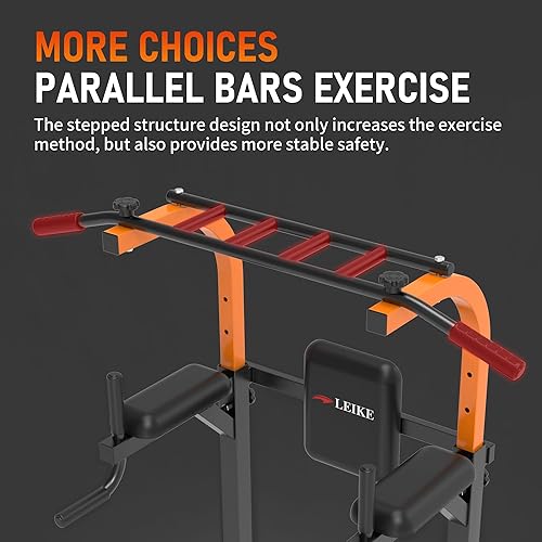 Miniatura 3 de leikefitness Equipo de ejercicio multifunción de torre de energía, estación de inmersión para dominadas, altura ajustable para gimnasio en casa,