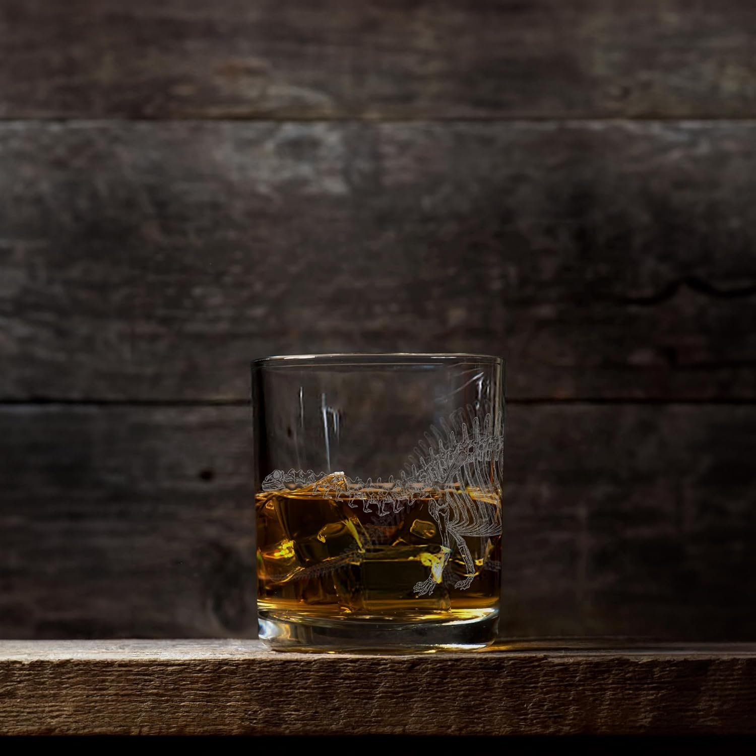 BRONTOSAURUS SKELETON Engraved Whiskey Rocks 11.5oz Glass | Dinosaur Dino Paleontology Science Nature | Great Unique Gift Idea!