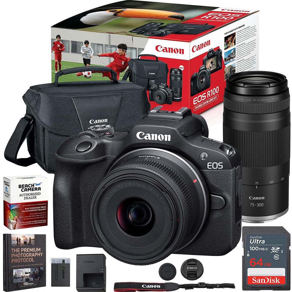 Amazon.com : Canon EOS R100 Mirrorless Camera Two-Lens Bundle | RF