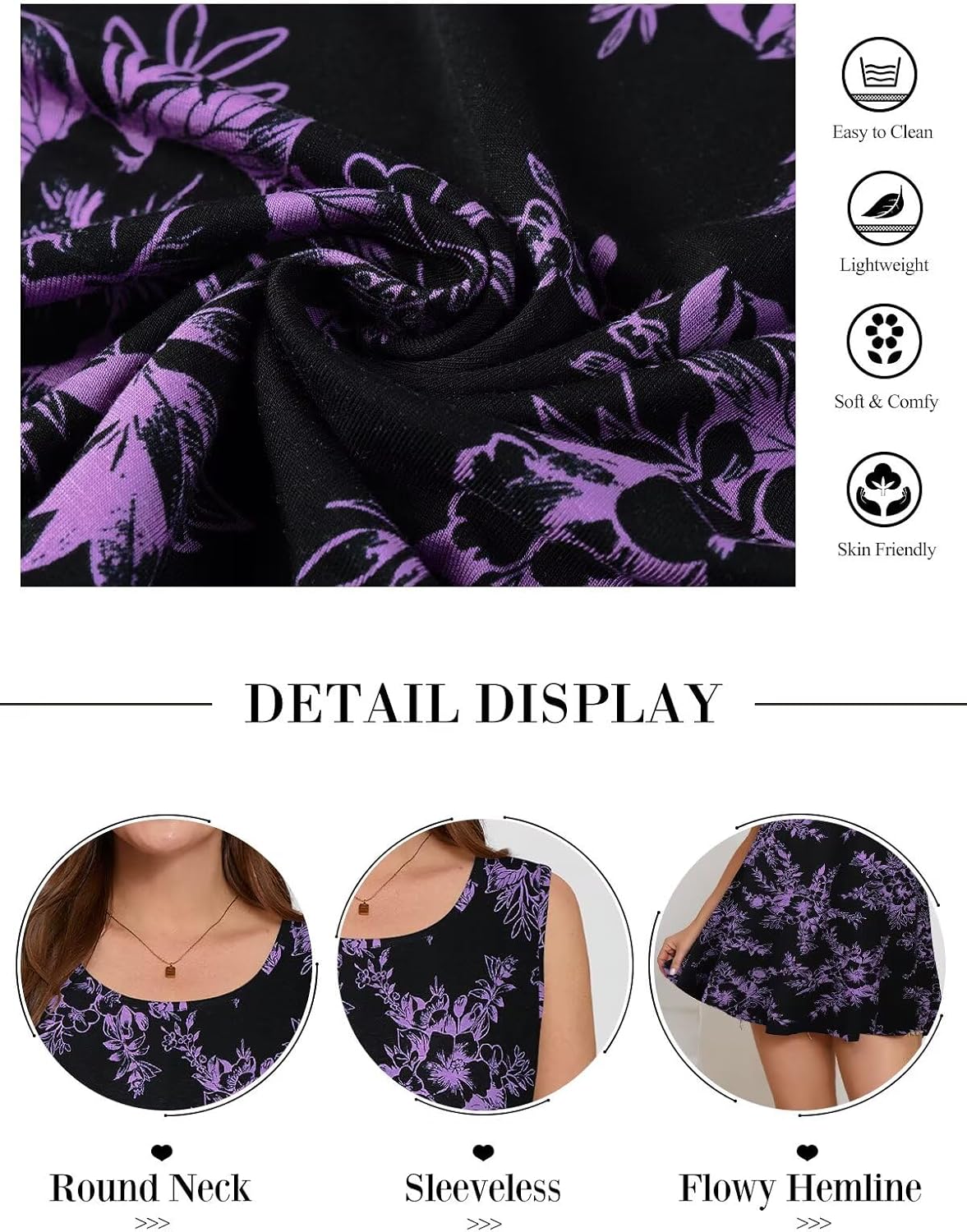 BELAROI Sleeveless Tops for Women Summer Plus Size Tunic Tops Round Neck Casual Flowy Tank Tops Loose Fit - Image 6