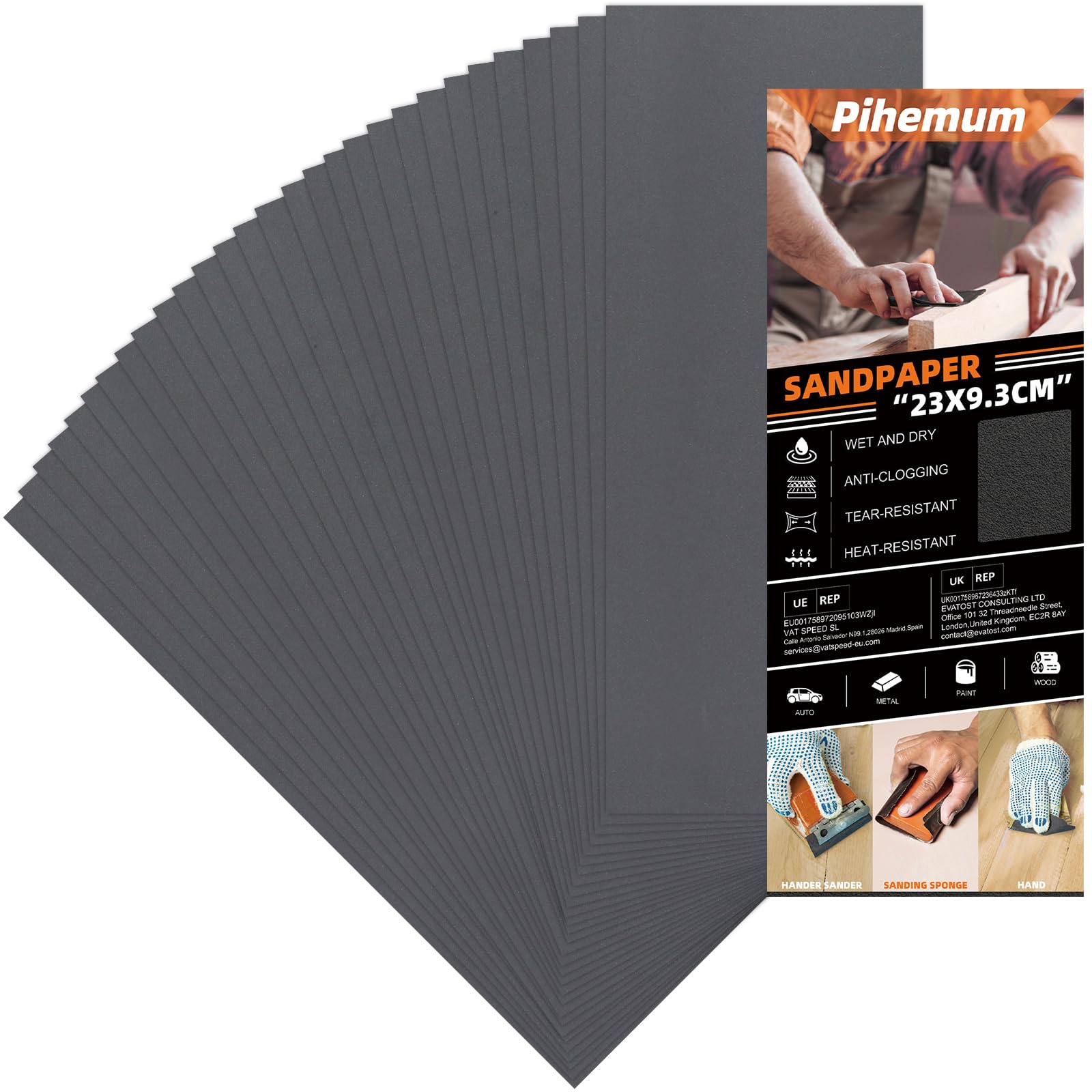 30 Pcs Sandpaper 1500 Grit Wet and Dry Sandpaper Sheets, 9 x 3.6 Inch Sand Paper Pack for Wood Furniture, Walls, Metal, Automotive Polishing & Finishing