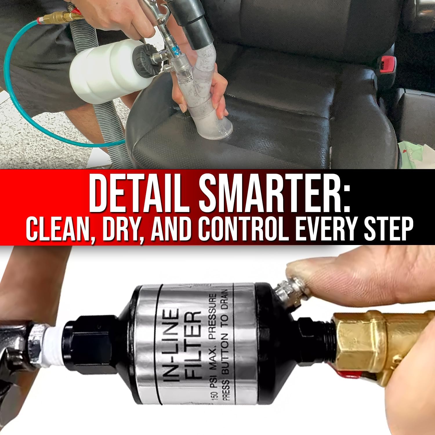 LE LEMATEC Pro Car Detailing Kit: Foam Gun + Air Filter + Regulator