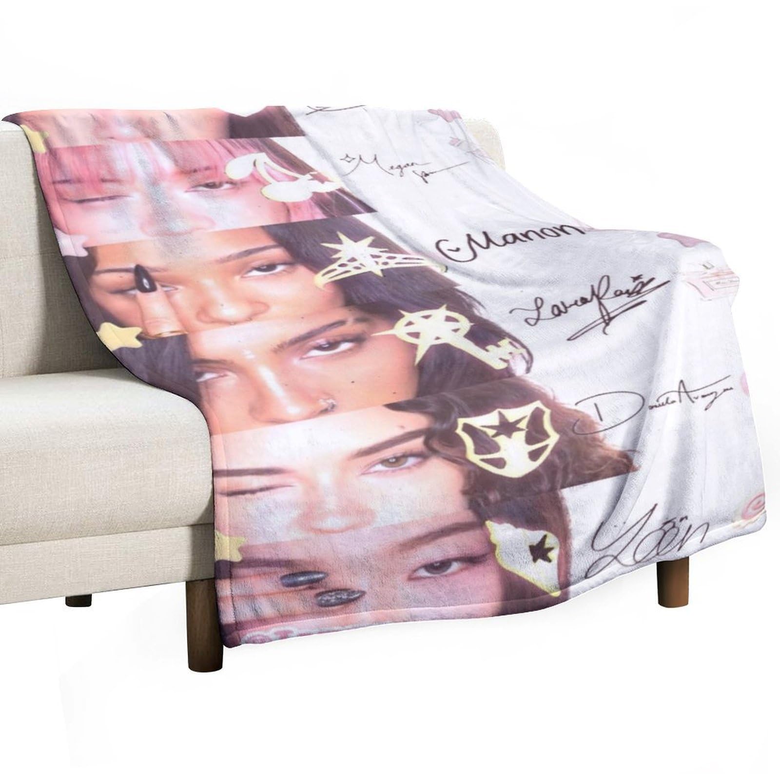 KATSEYE Fleece Blanket, Soft Cosy Throw Blanket for Sofa and Bed, Lightweight Global Girl Group Decor, Fan Gift for Teens, Adults, Fans and Collectors (COLOR4,60x80cm)