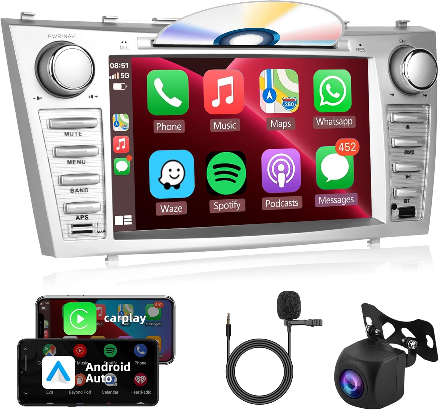 Car Radio For Toyota Camry 20062011 with DVD CD, 8 inch Touch Screen