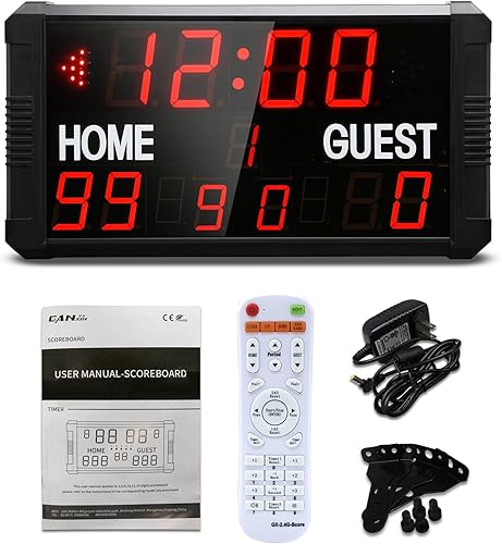 Miniatura 1 de GAN XIN LED Portable Tabletop Scoreboard Professional 1424 Seconds Shot Scoreboard Electronic Digital for Basketball, BaseballFootballTennis