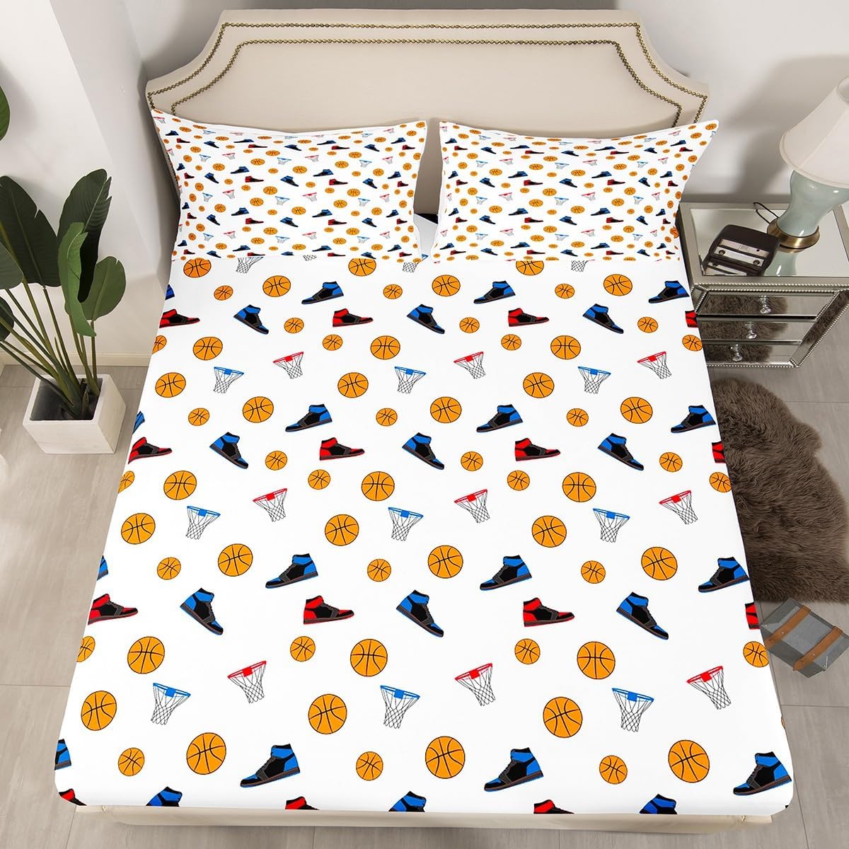 Cartoon Police Cars Kid Fitted Sheet Full Size,American Police Office Policeman Bedding Set,Girls Boys Men Room Decor,Western Theme Bed Cover,Blue Fashion Bed Sheet,2 Pillowcases