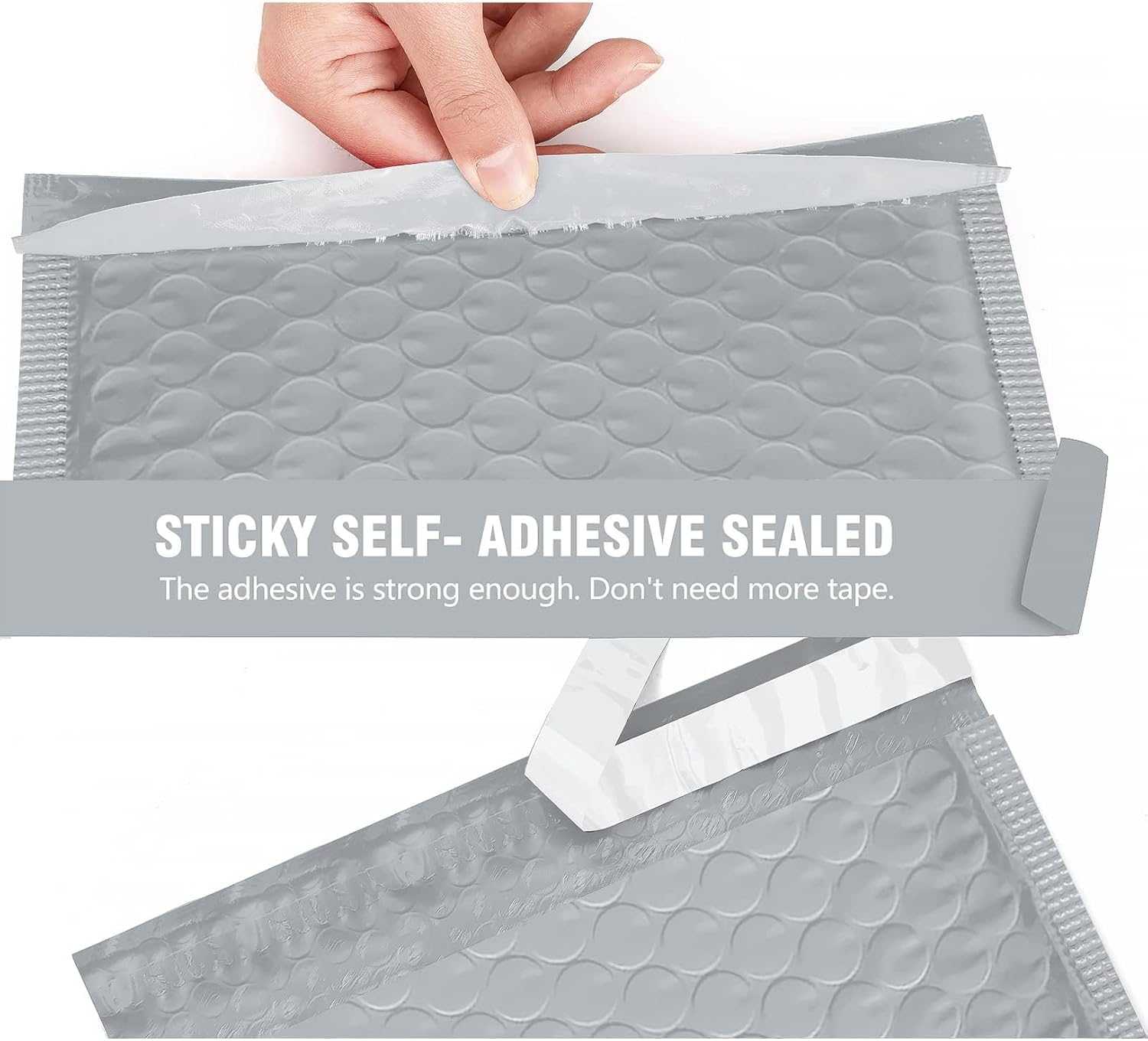 HBlife 75Pcs Bubble Mailers, 6x10 Inches Self Seal Gray Poly Mailers, Padded Envelopes Shipping Bags Packaging for Small Business