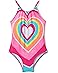 Hatley Kids Psychodelic Heart Gather Front Swimsuit (Toddler/Little Kids/Big Kids) - Main View
