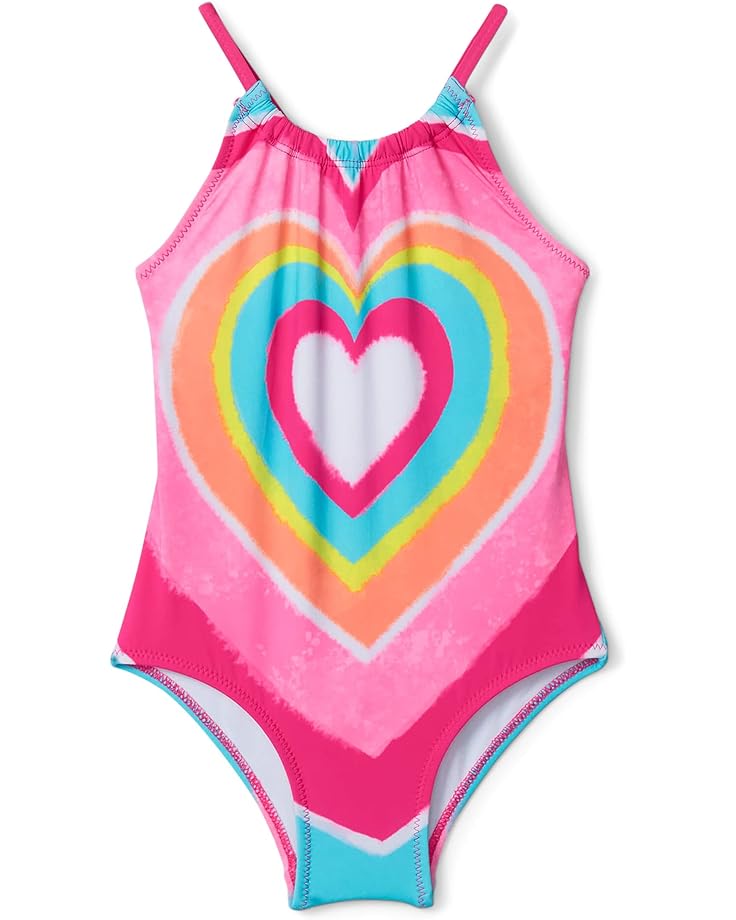 Hatley Kids Psychodelic Heart Gather Front Swimsuit (Toddler/Little Kids/Big Kids) - Main View