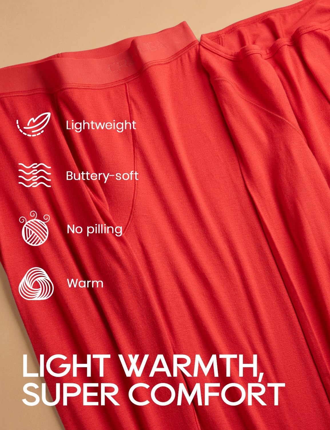 CRZ YOGA Soft Thermal Underwear Sets for Women Lightweight Long Johns Base Layer Pajamas Warm Top Bottom - Image 5