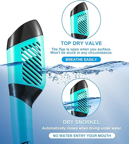 Miniatura 4 de Aegend Equipo de esnórquel para adultos, juego de esnórquel seco vista panorámica mejorada con tecnología antifugas y antivaho. Correa ajustable
