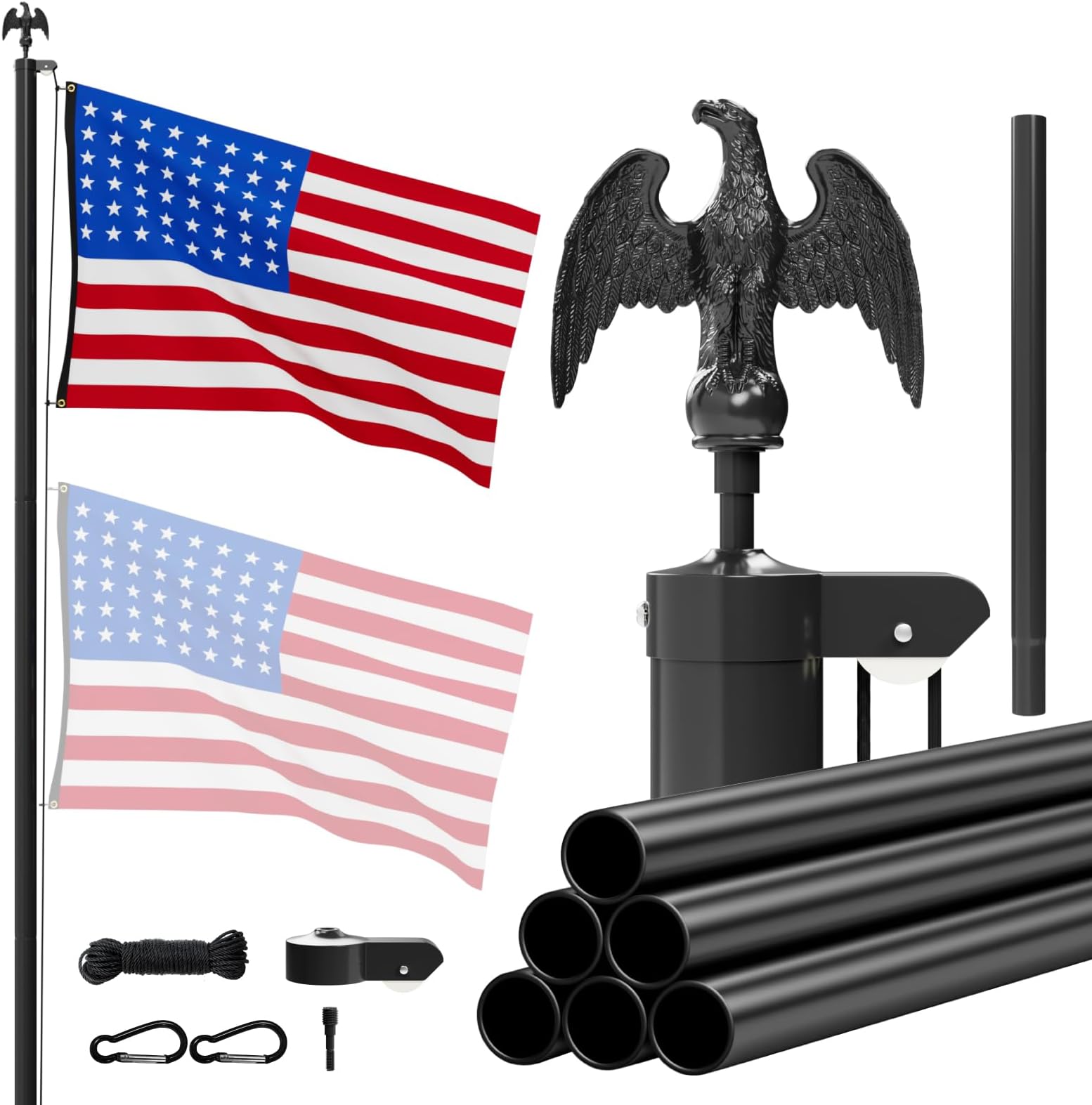 18 ft. Ground Set Aluminum Residential Flagpole Kit