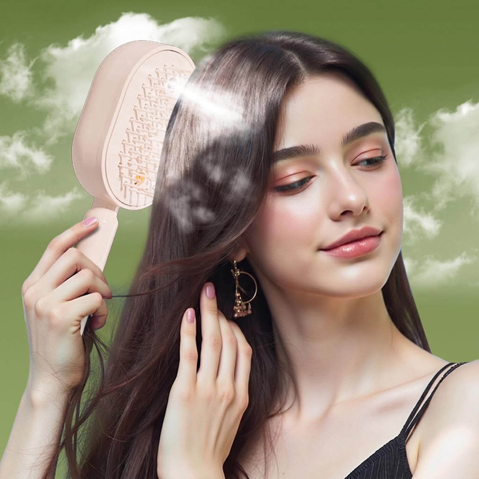 Peigne À Airbag Vaporisateur Électrique, Anti-statique Et Massant, Diffuseur D'huile Essentielle Pour Soin Des Cheveux