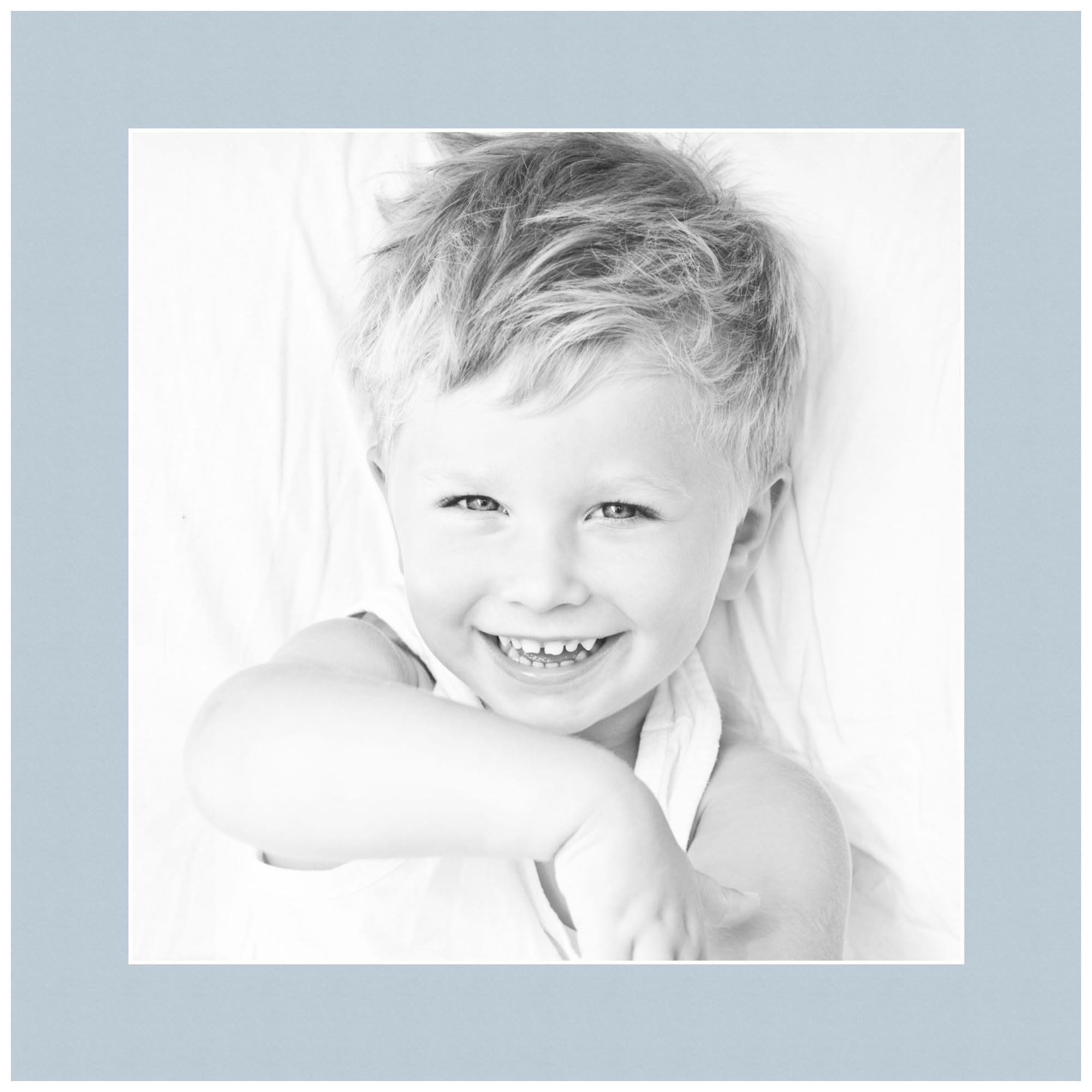 12x12 Fountain Blue/Baby Blue Custom Mat for Picture Frame with 8x8 Opening Size (Mat Only, Frame NOT Included) - 9 Pack
