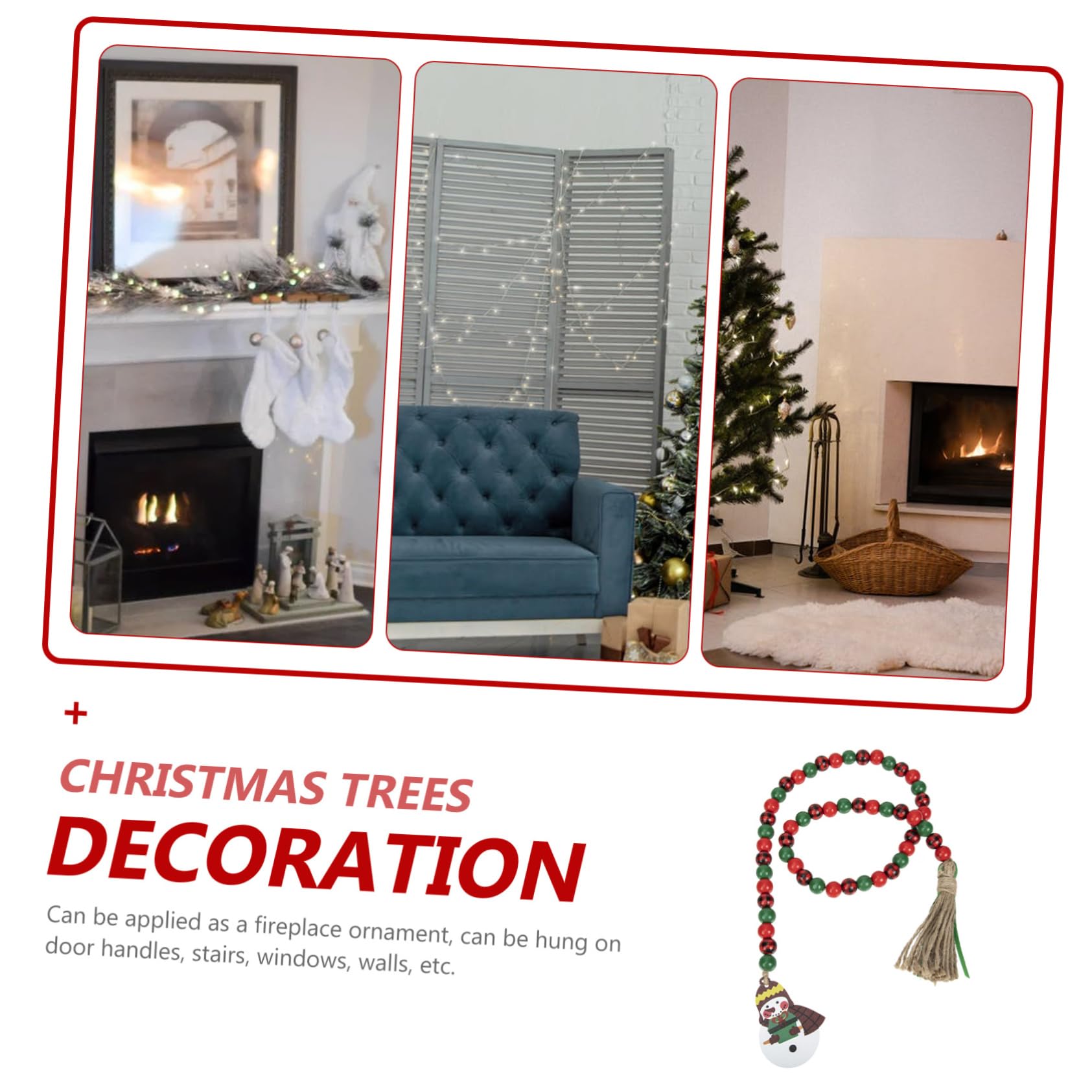 TOPBATHY 5 Stück Weihnachtsperlen Bunte Dekoration Weihnachtsparty Anhänger Perlengirlande Quastengirlande Wandhaken Dekorative Weihnachtsfeier Dekoration Seil Perlengirlande