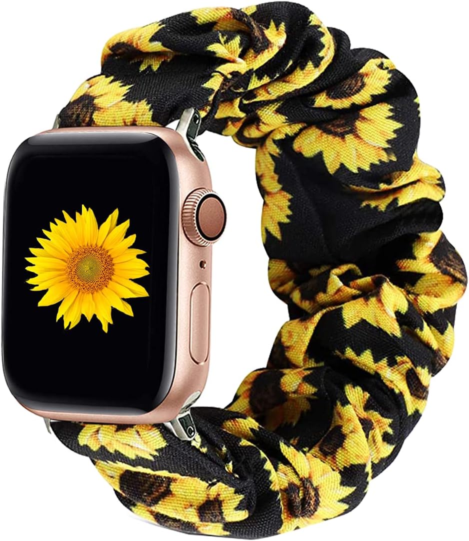 Magwei Band Compatible with Apple Watch Band 38mm 40mm 41mm 42mm 44mm 45mm, Scrunchie Elastic Wristband Replacement Strap Compatible with iWatch Series 7 6 5 4 3 2 1 SE for Women