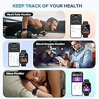 Vista 3 de truefree Reloj inteligente para hombres y mujeres con llamadas Bluetooth de 1.96 pulgadas, pantalla táctil completa, rastreador de actividad física