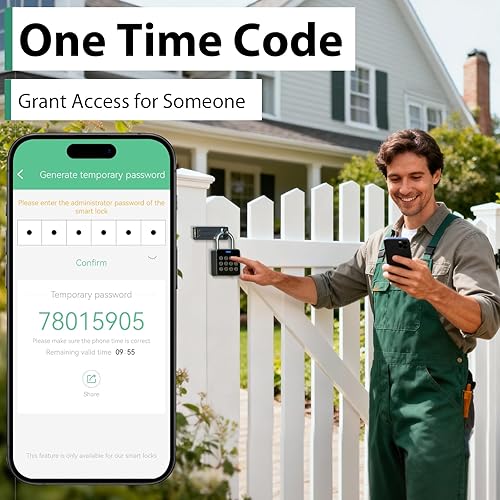 Miniatura 6 de Cerradura de combinación para casillero con huellas dactilares, bloqueo de huellas dactilares con código control de aplicación Bluetooth, bloqueo