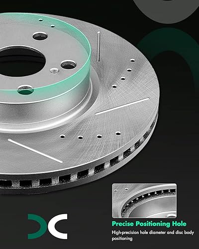 Miniatura 327 de SCITOO Kit de freno delantero Rotores de freno delantero y pastillas de freno de cerámica para 08-16 para Chrysler Town & Country, 08-16 para Dodge