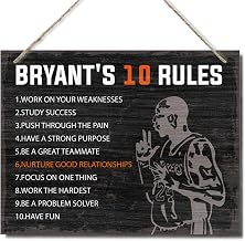 Basketball Wall Art, Motivational Quotes Sign, Mamba Mentality Poster, Inspirational Wall Art, Basketball Sports Ten Rules, Motivational Wall Decor, Basketball Room Decor For Boys Locker Room