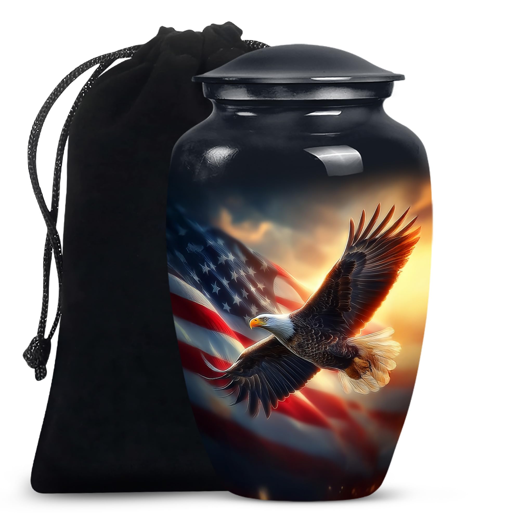 Eagle Urns for Human Ashes Adult Man -American Flag Cremation Urn for Women