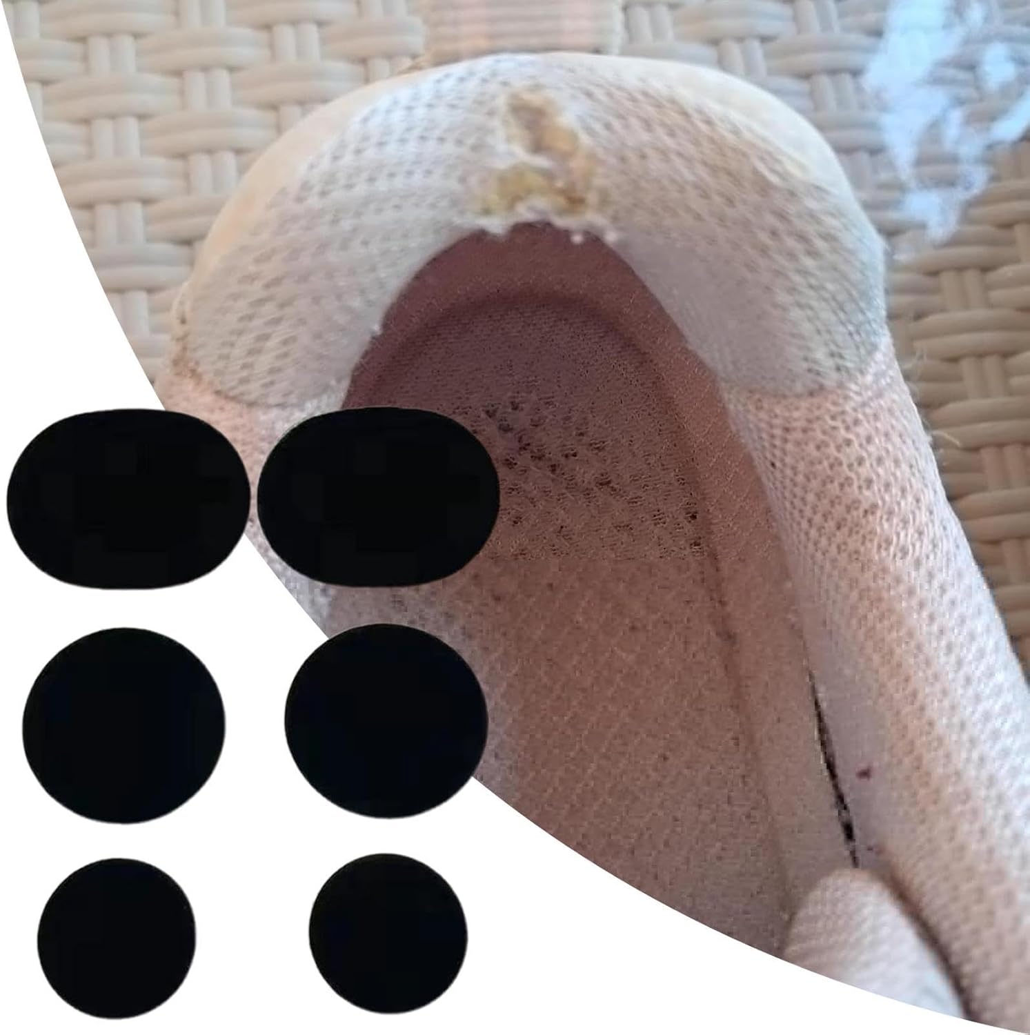 Shoe Repair - Self Adhesive Toe Patch Set, Sneaker Hole Prevention Pads with Breathable Mesh Support Flexible Fit Structure,