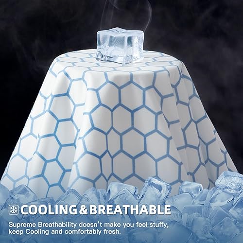 Miniatura 5 de Protector de colchón refrescante tamaño King, sábana bajera impermeable, funda de colchón elástica de 8 a 21 pulgadas de profundidad con banda de