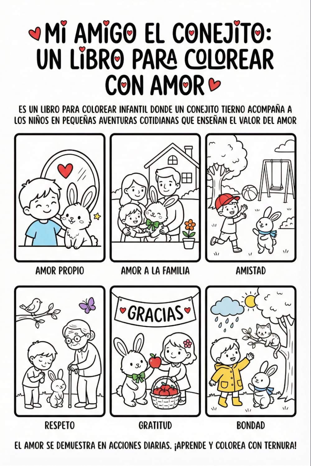 Mi amigo El Conejito: Un Libro para colorear con Amor