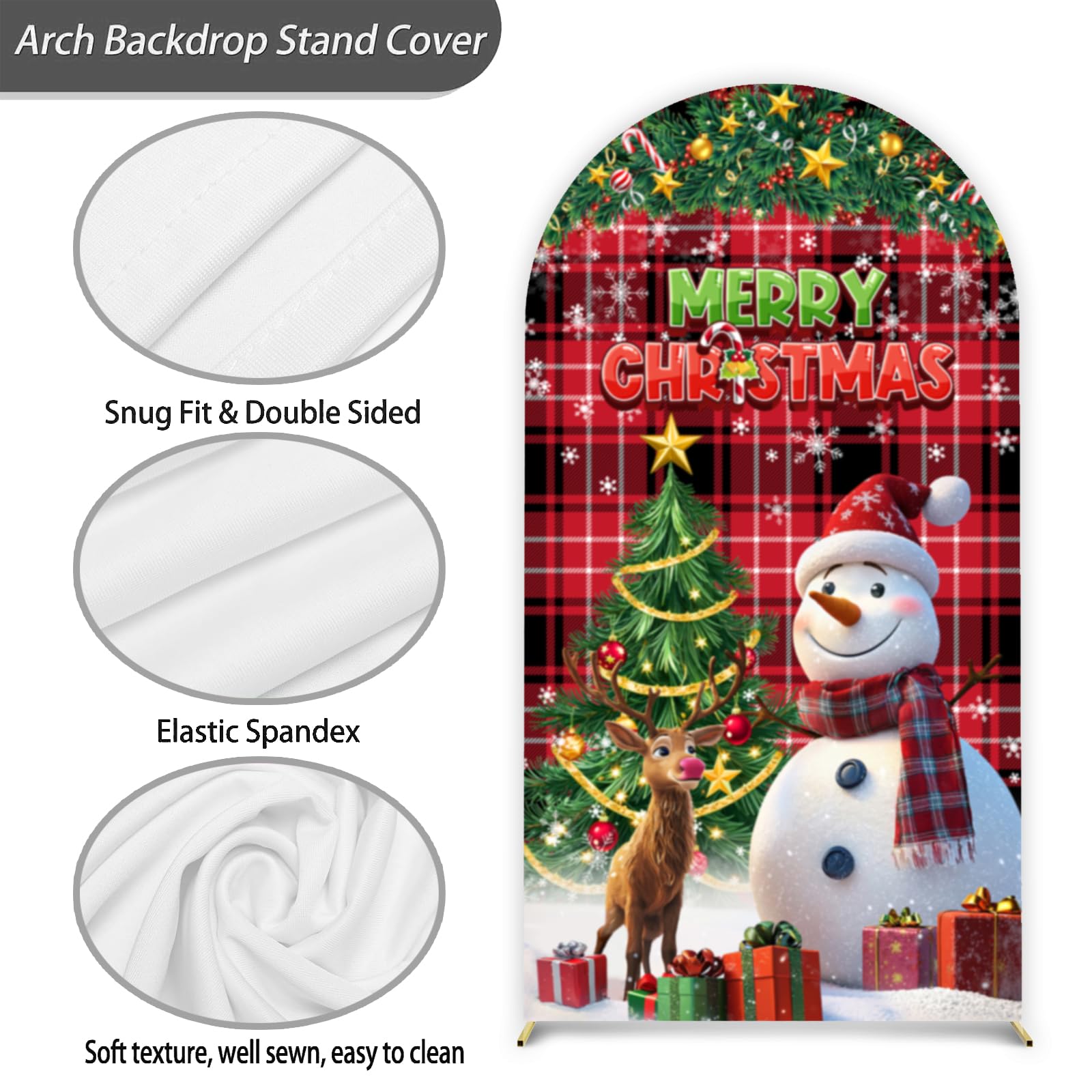 CIPAZEE Weihnachtsbogen-Hintergrundabdeckung – 1,8 M Groß, Spandex, Runde Oberseite, Für Partys & Events