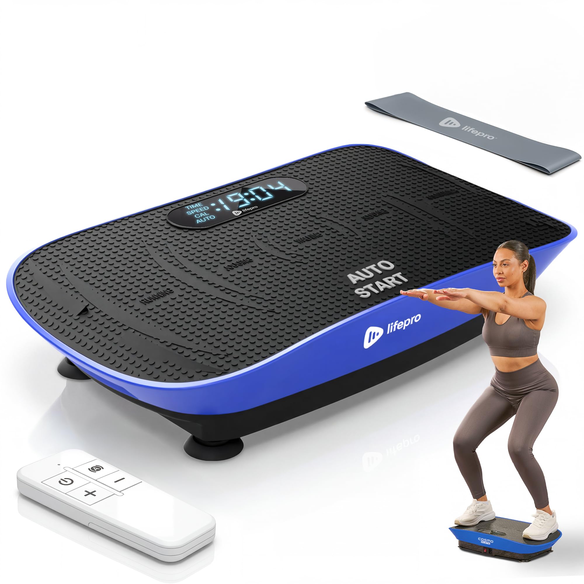 Lifepro Auto-Start Vibration Plate for Lymphatic Drainage – Whole Body Oscillation Vibrating Machine with Bluetooth Speaker, Muscle Toning & Flexibility – 10 Speed Levels, Included Remote & Yoga Band-image-47