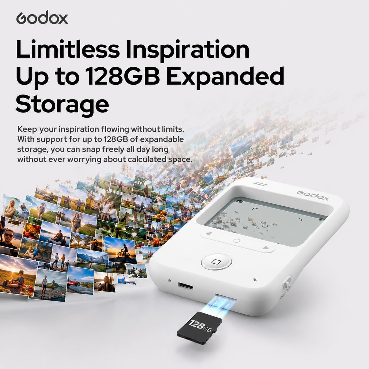 Godox C100 Fotocamera Digitale con Esposimetro, Mirino Trasparente, 16GB | Look Retro Lo-Fi, 4 Formati, Foto & Video, Trasferimento USB-C OTG, TF fino a 128GB, ca. 65g, per Viaggi e Uso Quotidiano