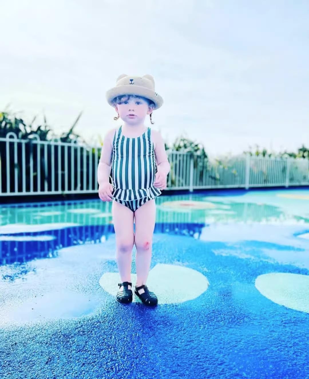 Toddler Girls One Piece Swimsuits Crossback Backless Bathing Suit Whale Dolphin Shark Swimwear with Ruffle Butt UPF50+ - Image 3