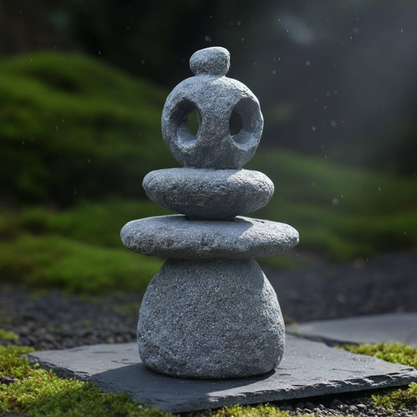 2 Pezzi Statua in Pietra Miniatura Roccia Giardino Bonsai Scultura Pietre Bilanciate in Resina Sintetica Point Silenzioso E Rilassante a, 6 Pezzi