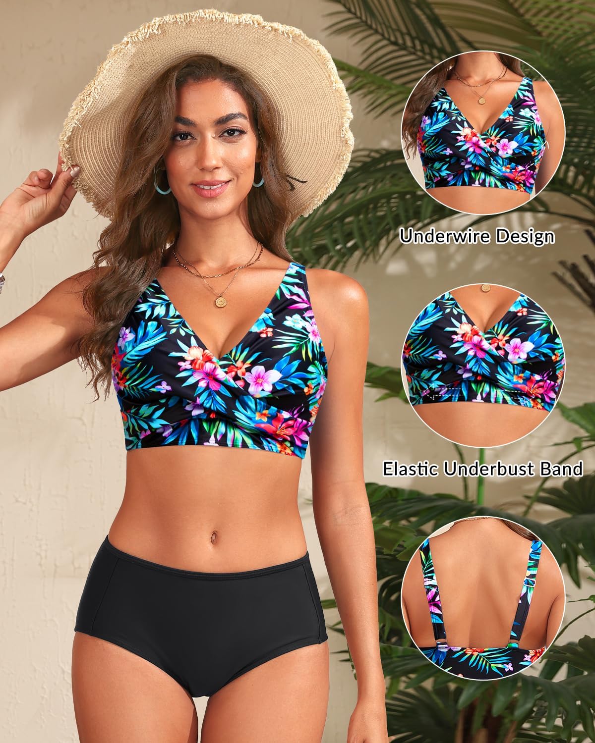 Women Underwire Bikini Top - Push Up Bathing Suit Top Large Bust Swim Top 2025 Swimsuit Top - Image 4