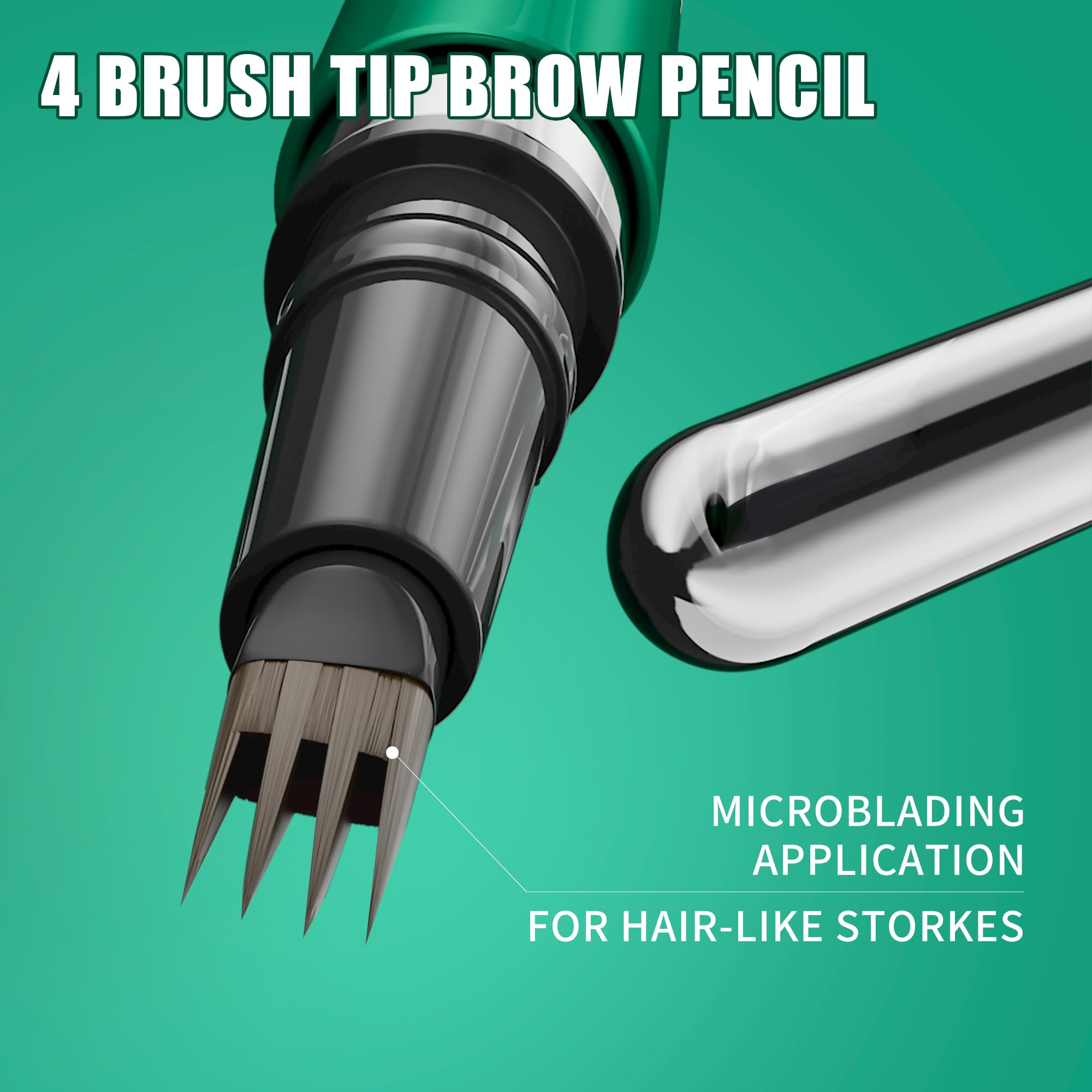 Penna Sopracciglia Effetto Pelo - Matita Sopracciglia Waterproof & No Transfer, Lunga Durata fino a 12H, Effetto Microblading Naturale, Cruelty-Free, Punta Sottile e Precisa (03 Dark Brown)