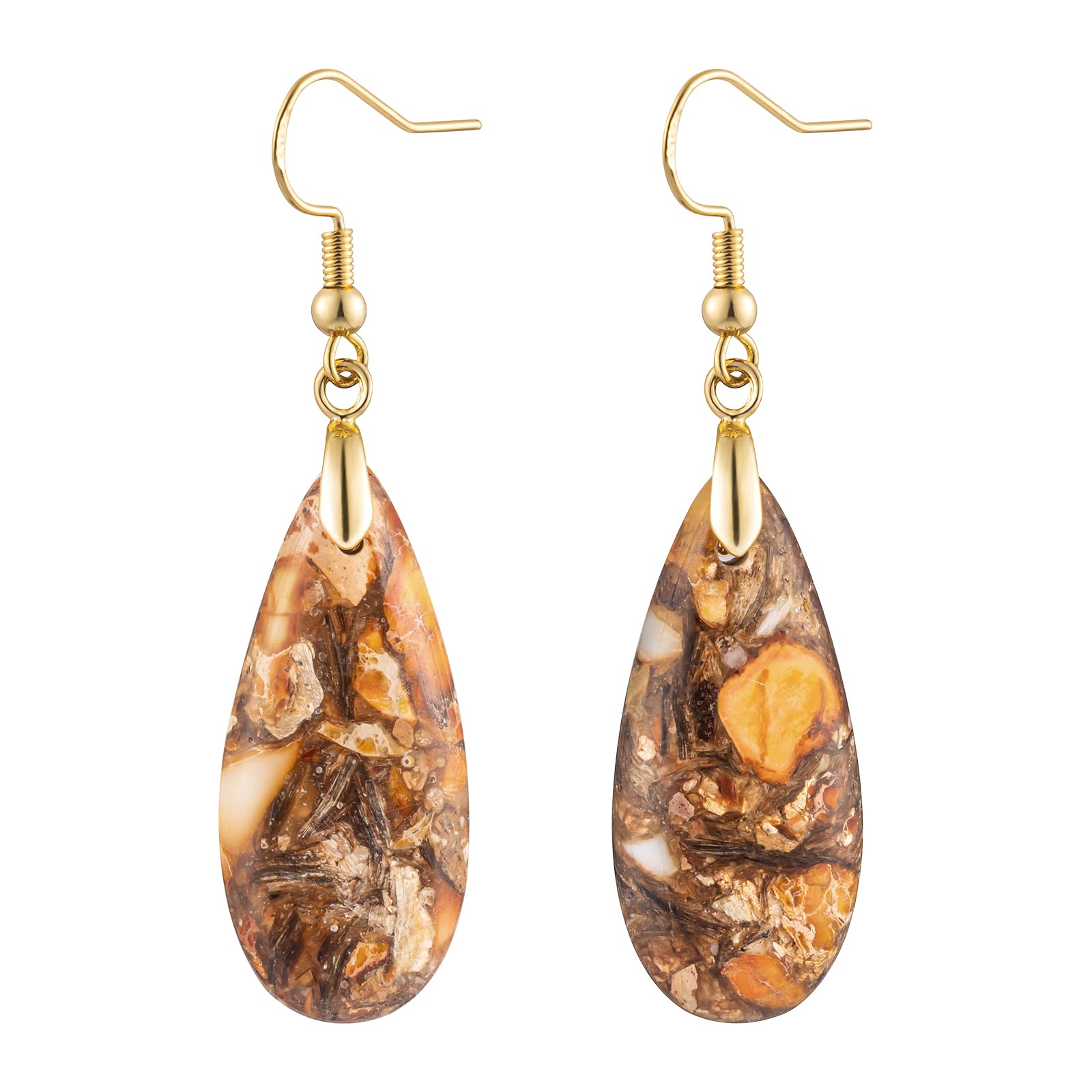 HAISWET Stone Drop Earrings for Women Earrings Teardrop Jasper Stone Dangle Earrings