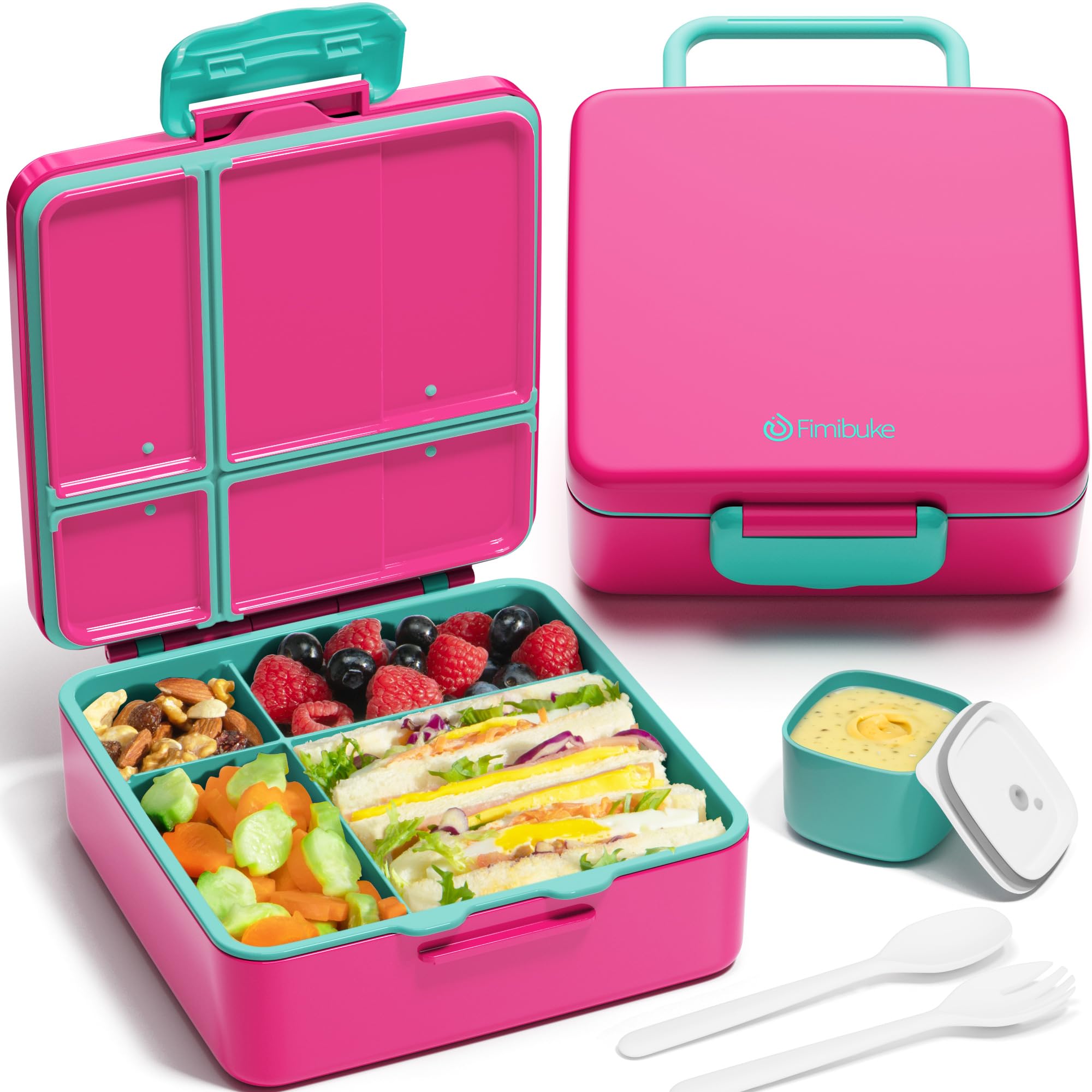 Fimibuke Bento Lunch Box for Kids, Toddler Bento Box with 4 Compartments