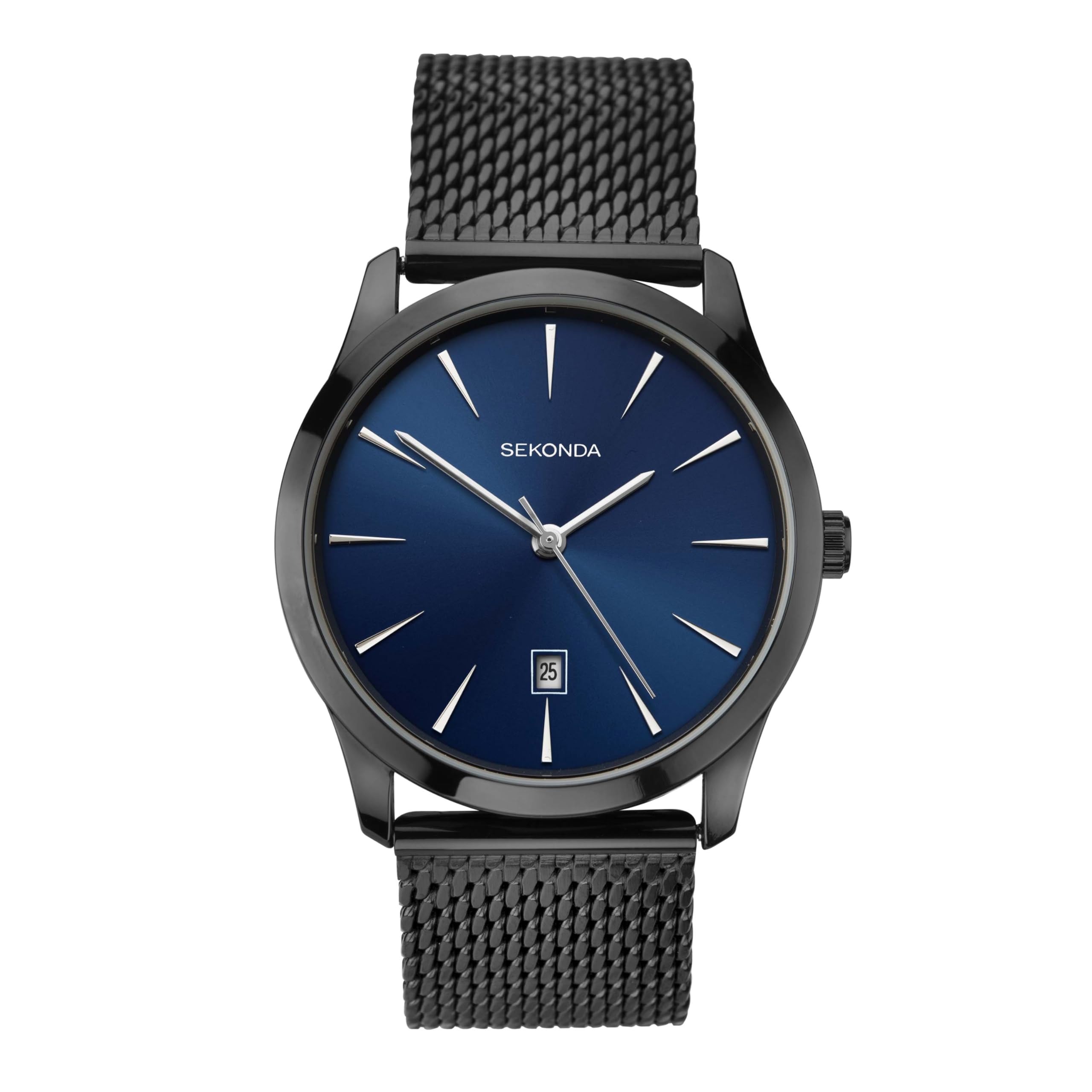 Men's Malmo 42mm Quartz Watch with Analogue Display Date Window and Stainless Steel Bracelet 50M Water Resistance