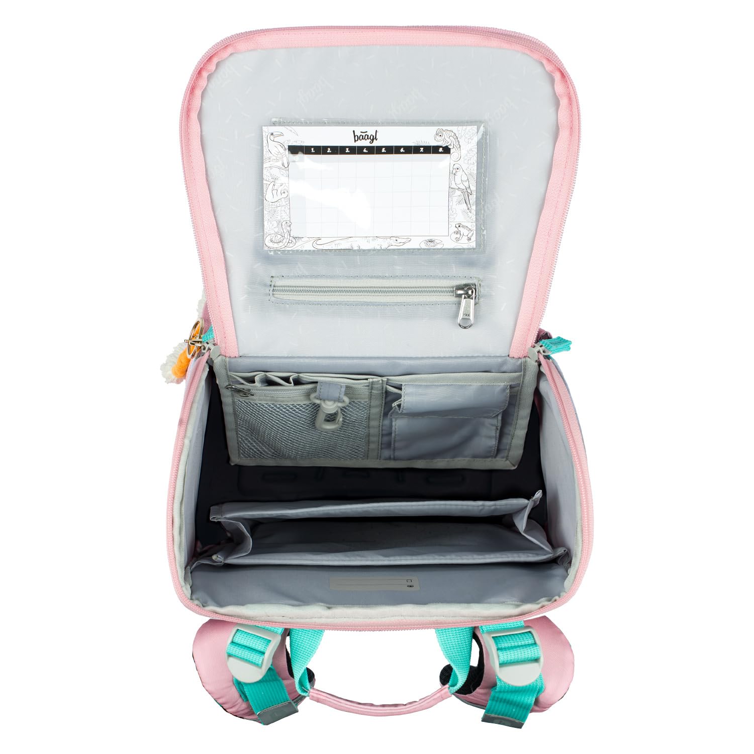 Baagl - Zaino da bambina 1 Klasse – Borsa da scuola ergonomica per bambini – Zaino scolastico con cinturino petto – Borsa scuola elementare