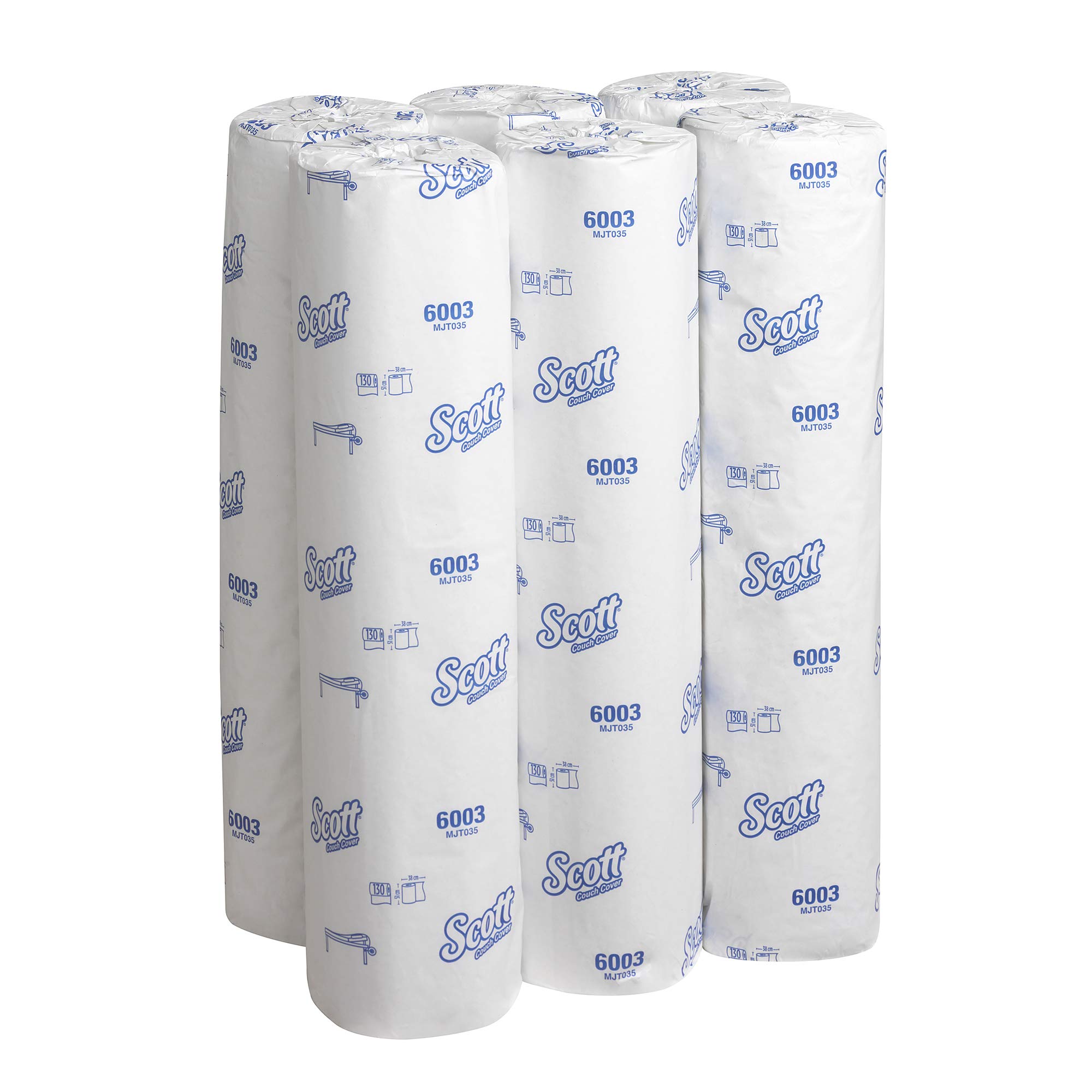 SCOTT* Extra Papel Camilla (50W) 6003 - 6 rollos x 135 servicios de color blanco y 2 capas