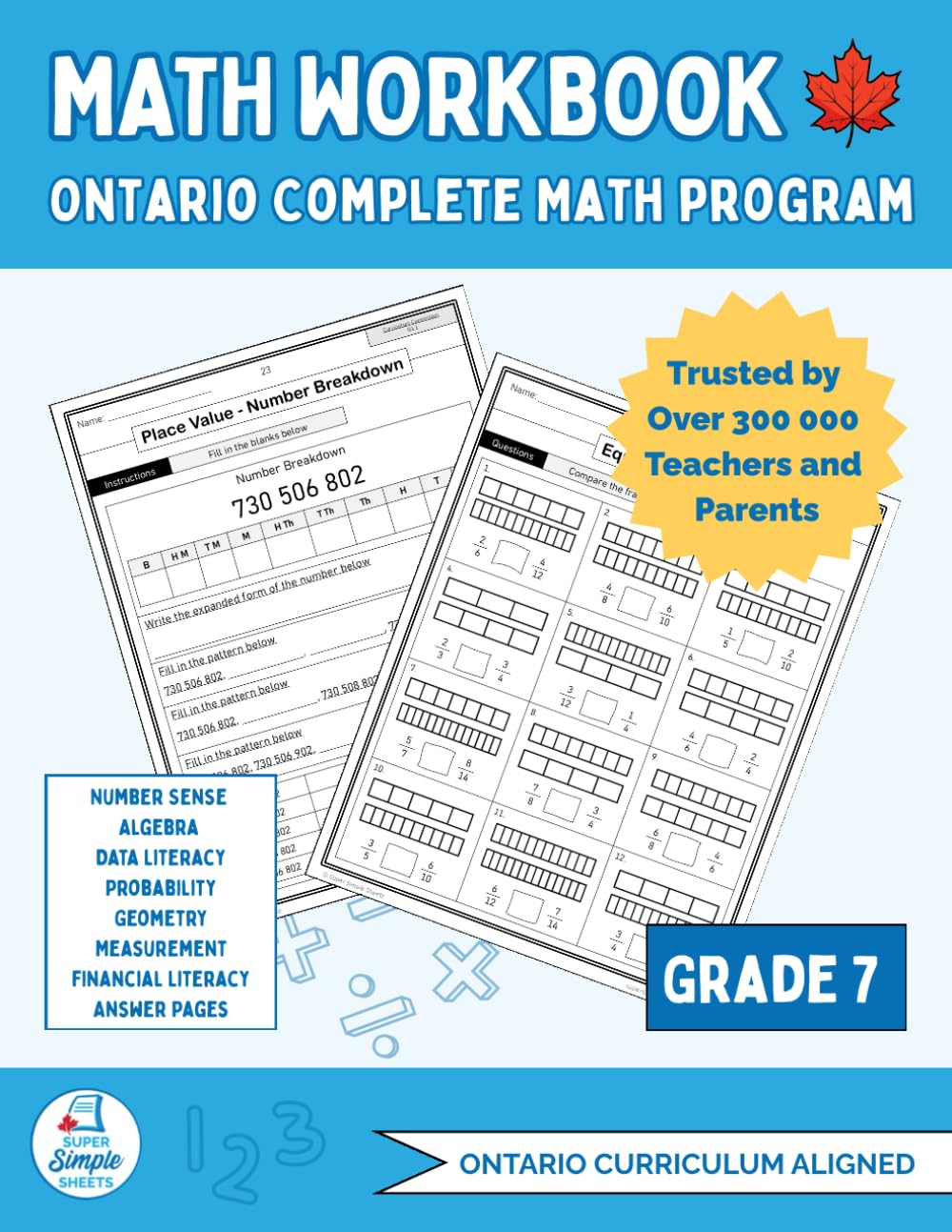 Ontario Grade 7 Math Workbook: The Only Full-Year Workbook That Covers Every Ontario Math Expectation Across All Five Strands