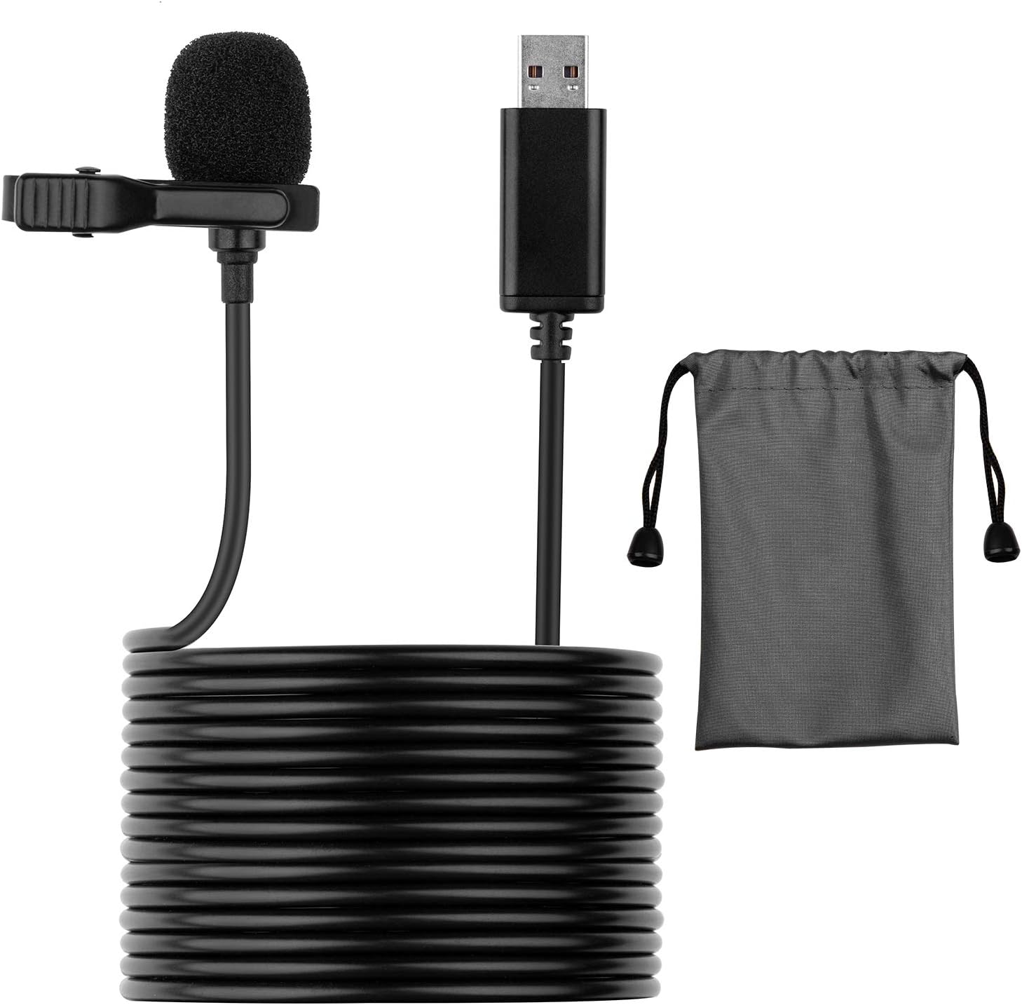 Lapel Microphone for Computer Laptop Dictation Podcast Asmr