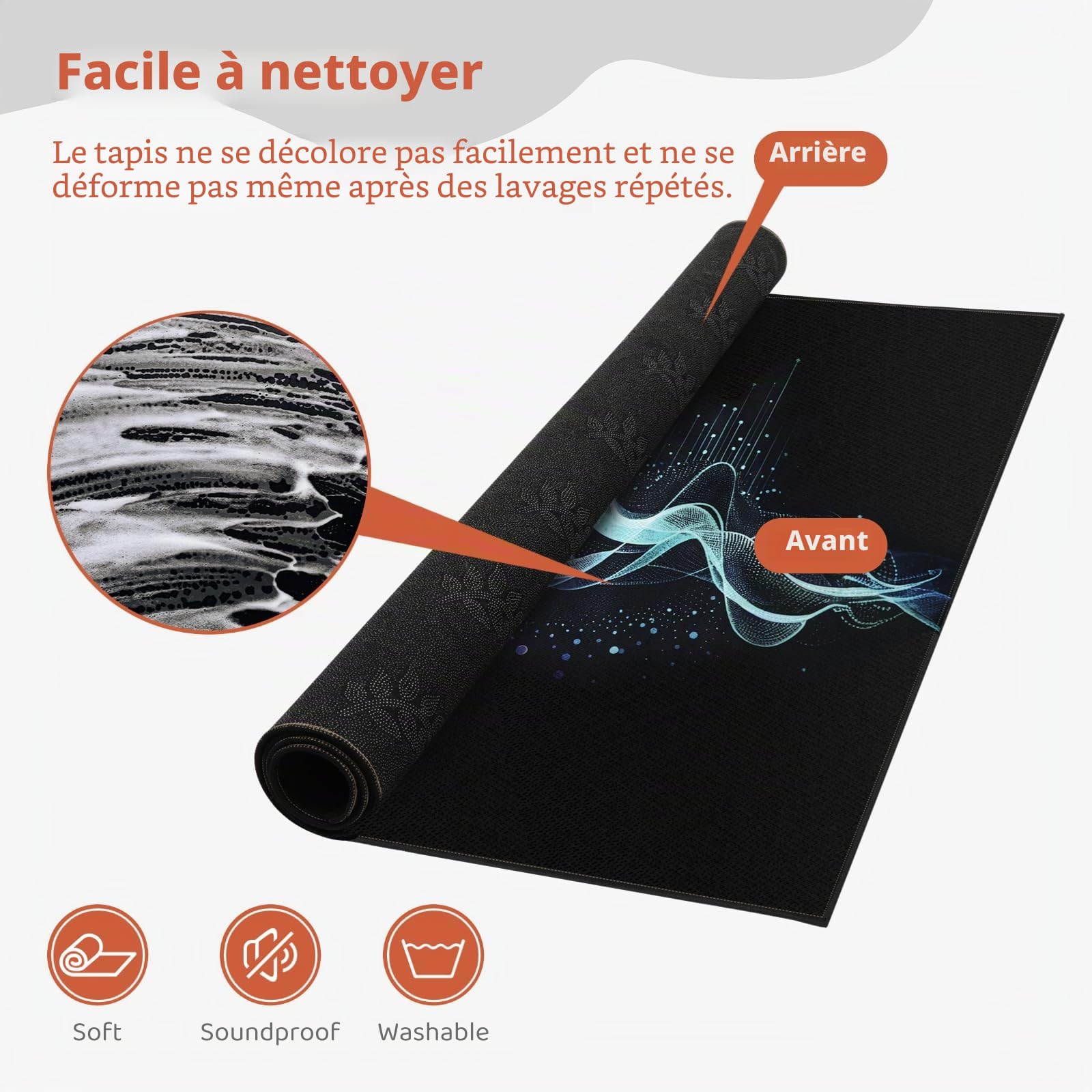 Tapis de batterie 1,5 x 1,5 m avec dos antidérapant, tapis de réduction du bruit, tapis d'insonorisation, accessoires professionnels pour batterie de jazz et