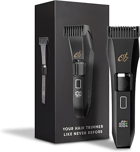 Oty Cortadora de barba ajustable para hombre, impermeable, inalámbrica, con esfera de 20 longitudes, cuchillas de acero inoxidable, pantalla LED y