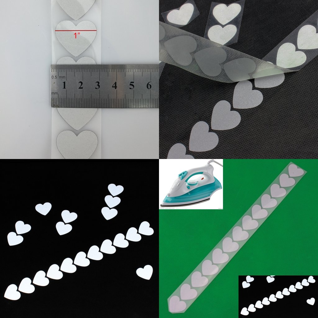 JINBING 1" Safety Heat-Transfer Vinyl Film DIY Silver Reflective Iron on Fabric Clothing Tape M15 (1" x 33ft) (Pack of 2)
